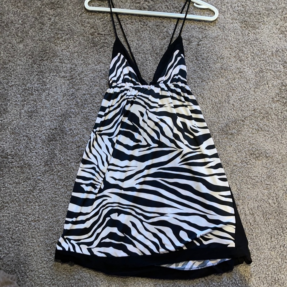 00s zebra mini dress with open back